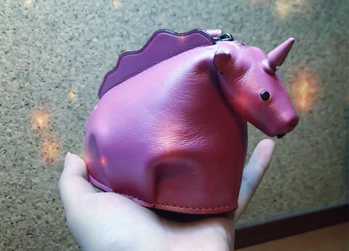  Handmade Leather Unicorn Sharks Coin Purse