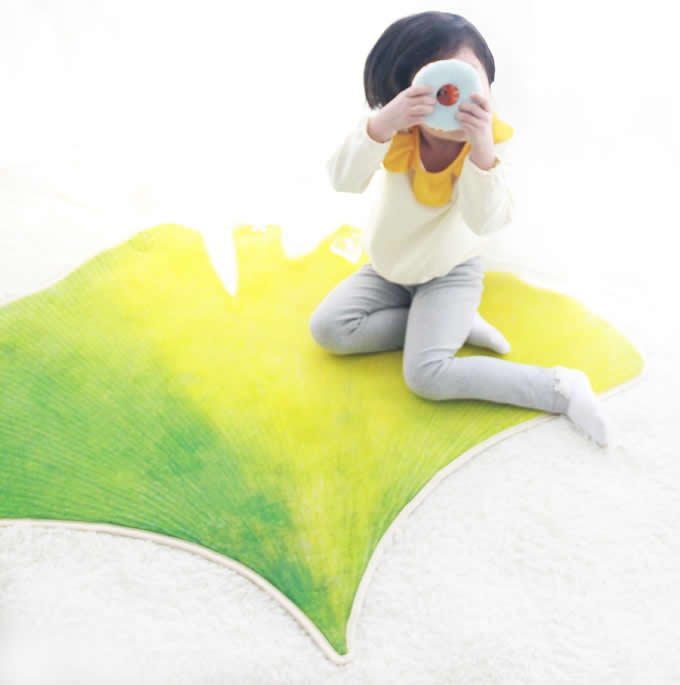   Leaf Shaped Area Floor Mat/Rug - Ginkgo Leaf 