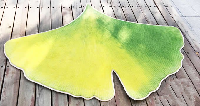   Leaf Shaped Area Floor Mat/Rug - Ginkgo Leaf 
