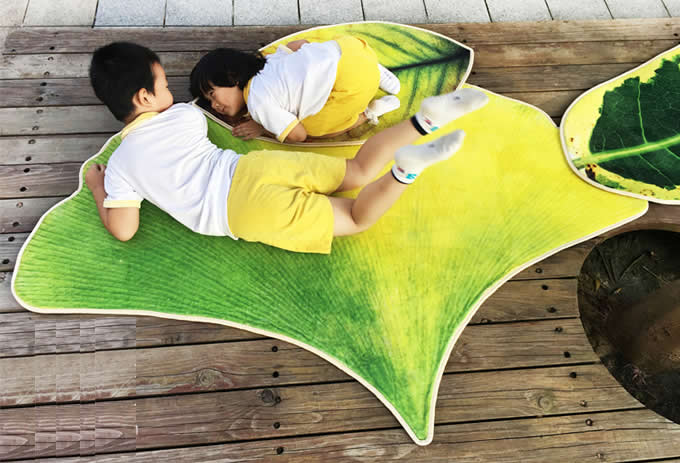   Leaf Shaped Area Floor Mat/Rug - Ginkgo Leaf 