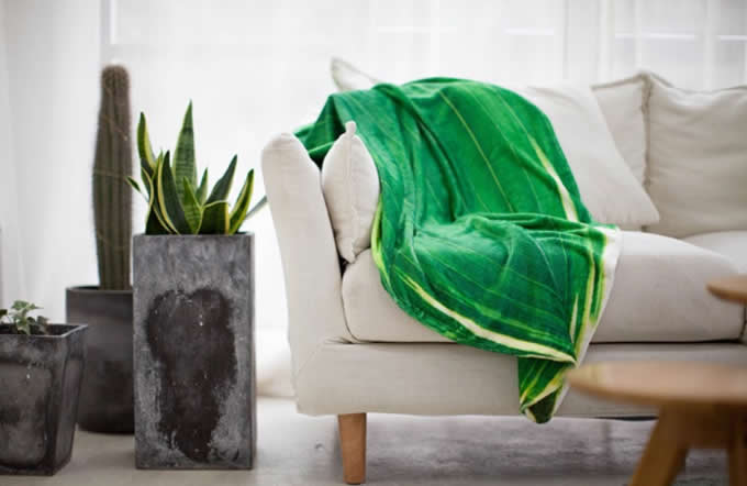  Leaf shape Soft Air Conditioning Blanket- Aspidistra Leaf