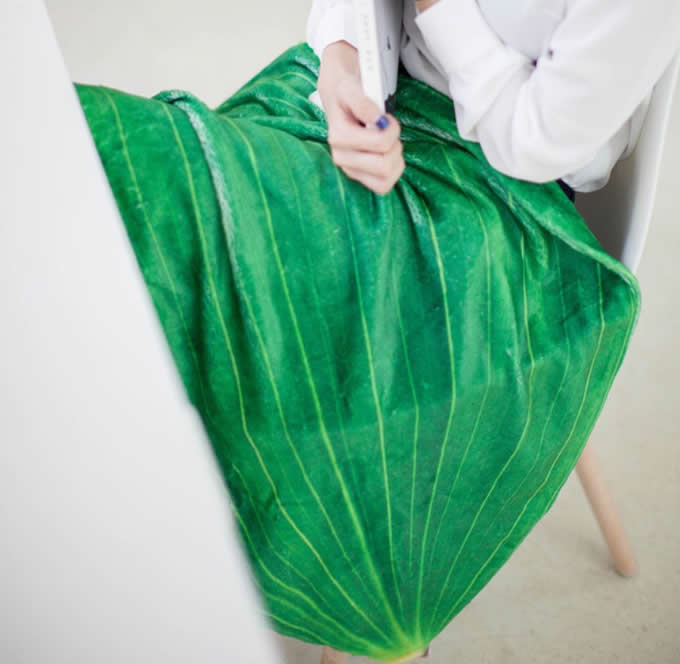  Leaf shape Soft Air Conditioning Blanket- Aspidistra Leaf