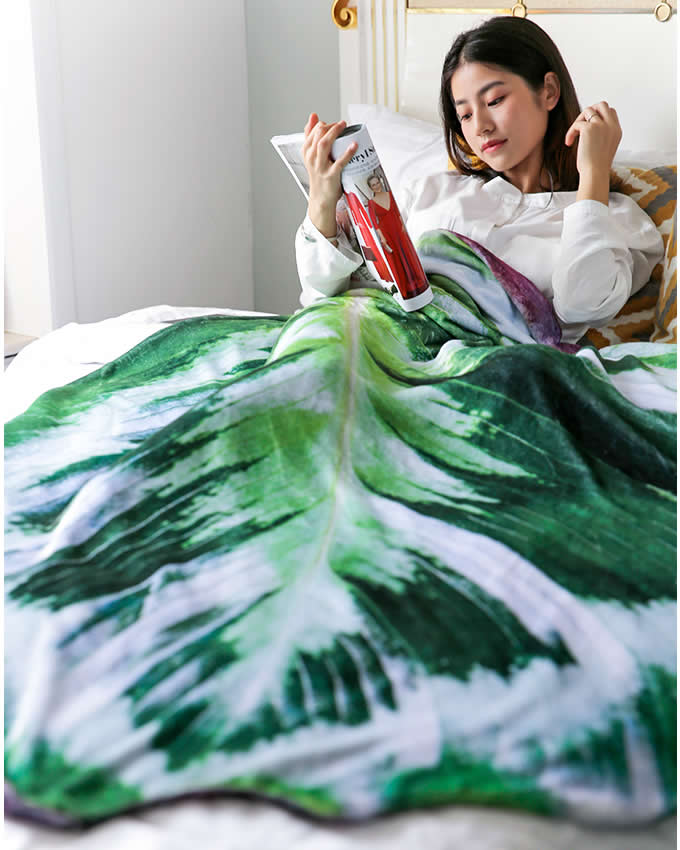  Leaf shape Soft Air Conditioning Blanket- Calathea  