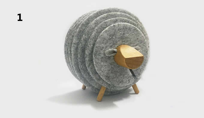 13 PCS Wool Felt Coaster Set with Wood Holder  