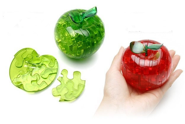 Diy 3D Green Apple Crystal Puzzle