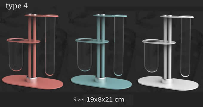 Crystal Glass Test Tube Vase with Metal Stand 