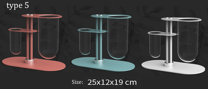 Crystal Glass Test Tube Vase with Metal Stand 