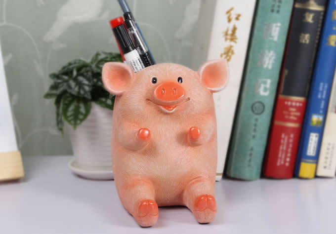 Resin Animal Mobile Holder Cell Phone Stand Pen Pencil Holder Piggy Bank