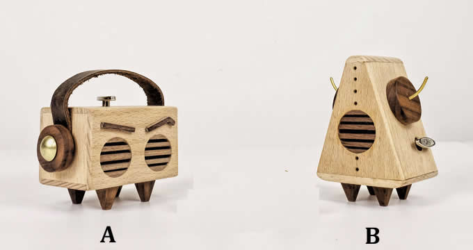 Robot Wooden Music Box