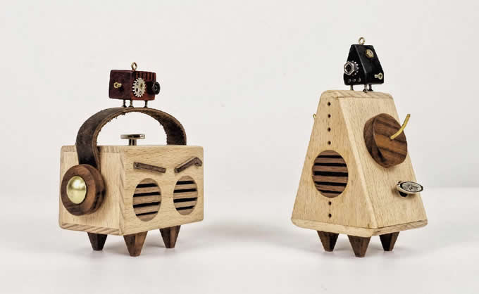 Robot Wooden Music Box