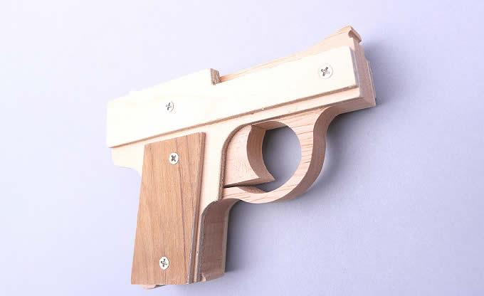 Wooden Rubber Band Gun with Extra Rubber Bands Ammo and  Targets