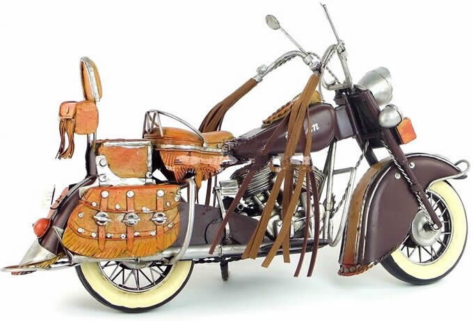 Handmade Antique Model Kit Car-1943 US Indian Motorcycle