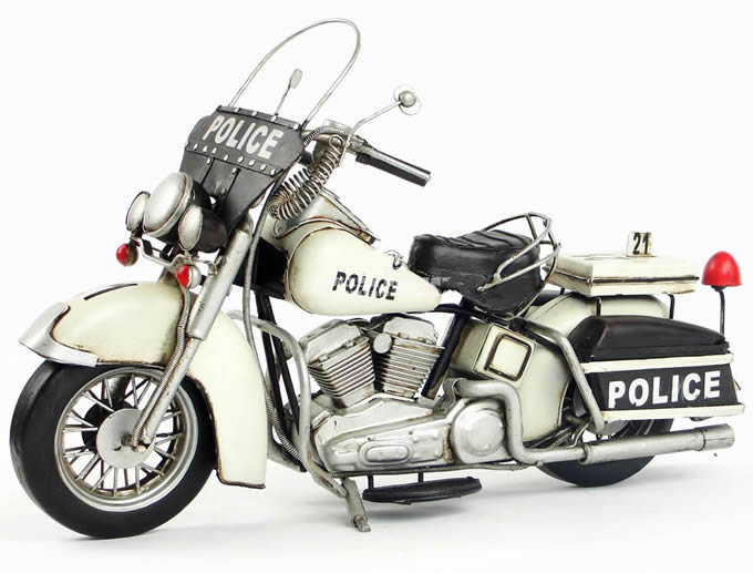 Handmade Antique Model Kit Car-1978 Harley Police Motorcycle