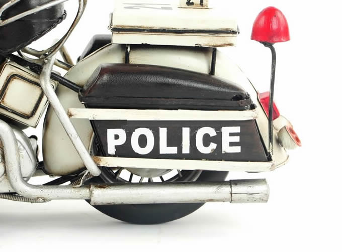 Handmade Antique Model Kit Car-1978 Harley Police Motorcycle