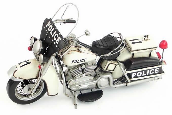 Handmade Antique Model Kit Car-1978 Harley Police Motorcycle