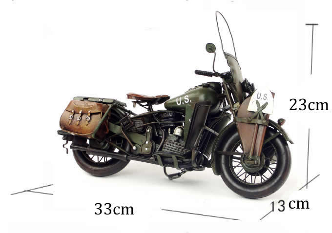  Handmade Antique Model Kit Motorcycle- 1942 Harley-Davidson 