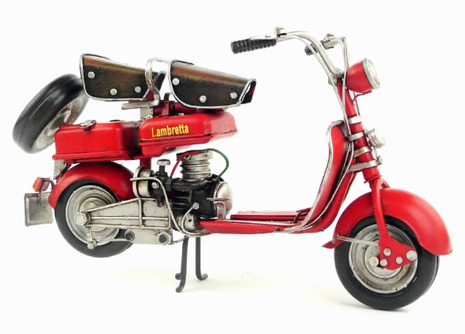 Handmade Antique Model Kit Motorcycle-1954 Lambretta  Motor Scooter