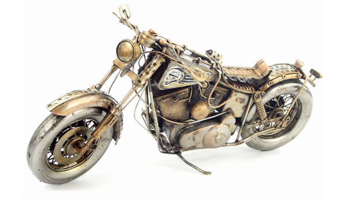  Handmade Antique Model Kit Motorcycle-Retro Harley Motorcycle