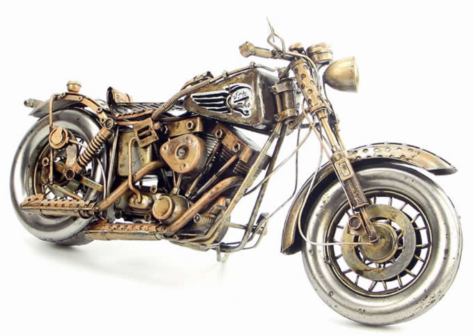  Handmade Antique Model Kit Motorcycle-Retro Harley Motorcycle