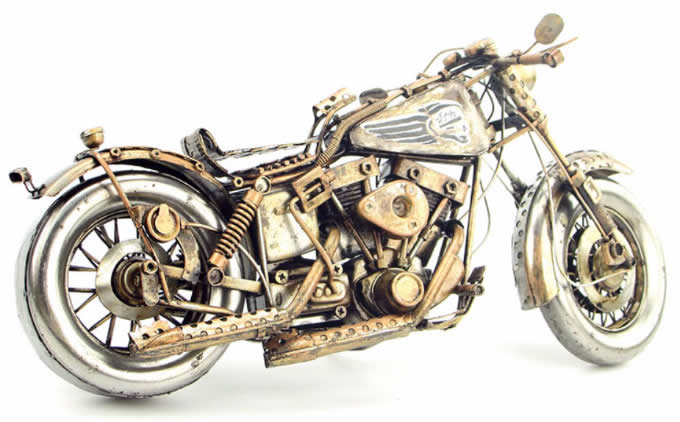  Handmade Antique Model Kit Motorcycle-Retro Harley Motorcycle