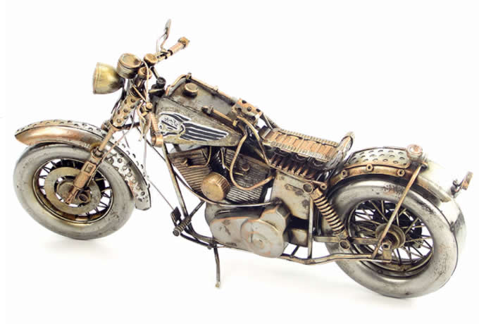  Handmade Antique Model Kit Motorcycle-Retro Harley Motorcycle
