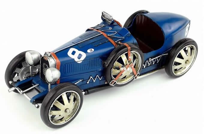 Handmade Antique Model Kit Car 1924 Bugatti Race Car
