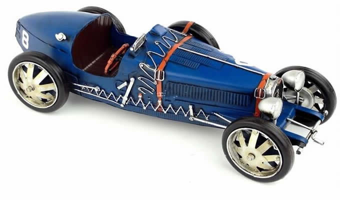 Handmade Antique Model Kit Car 1924 Bugatti Race Car