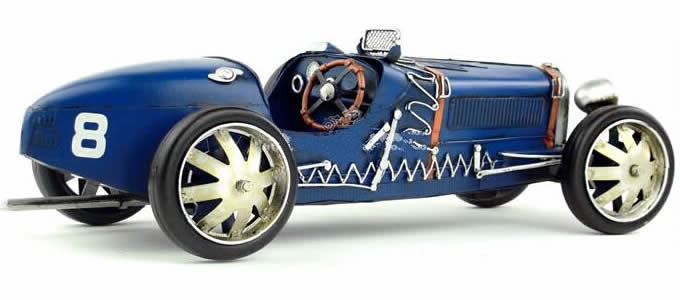 Handmade Antique Model Kit Car 1924 Bugatti Race Car