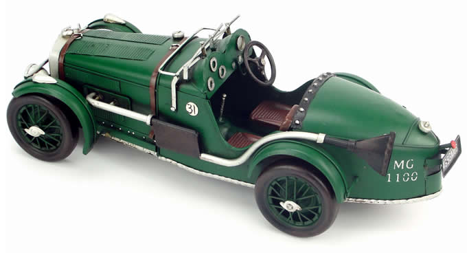 Handmade Antique Model Kit Car 1934 MG K3 Magnette Race Car