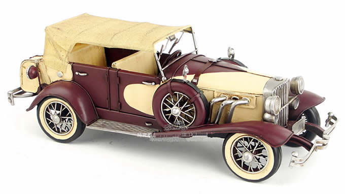 Handmade Antique Model Kit Car-1934 Duesenberg Classic Car Red 