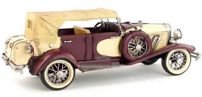 Handmade Antique Model Kit Car-1934 Duesenberg Classic Car Red 