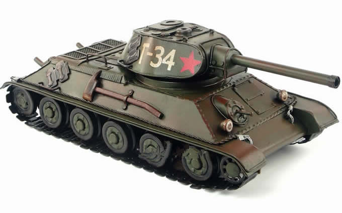 Handmade Antique Model Kit Car-1940 Russian T-34 Tank