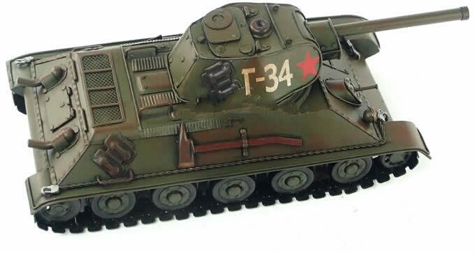 Handmade Antique Model Kit Car-1940 Russian T-34 Tank