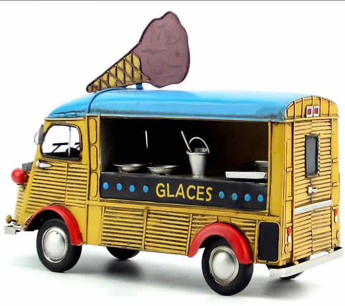 Handmade Antique Model Kit Car - Citroen Ice Cream Truck 