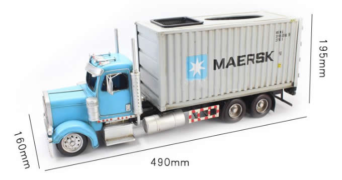   Handmade Shipping Container Tissue Box With Trailer Carrier Truck