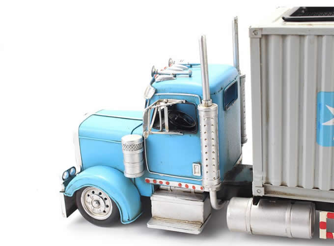   Handmade Shipping Container Tissue Box With Trailer Carrier Truck