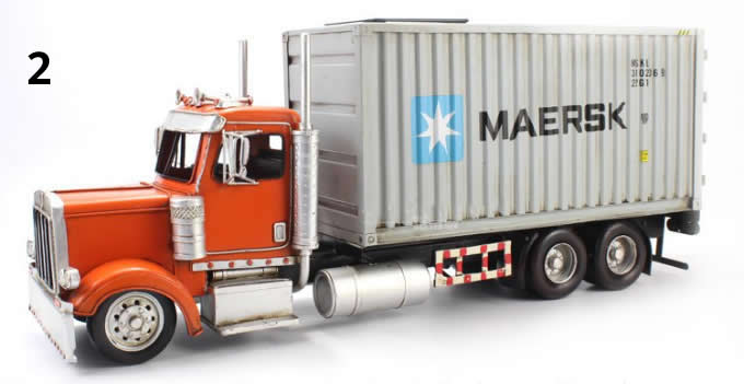   Handmade Shipping Container Tissue Box With Trailer Carrier Truck