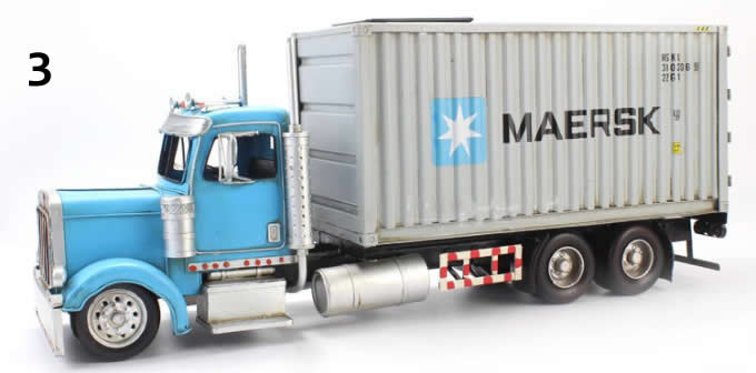   Handmade Shipping Container Tissue Box With Trailer Carrier Truck