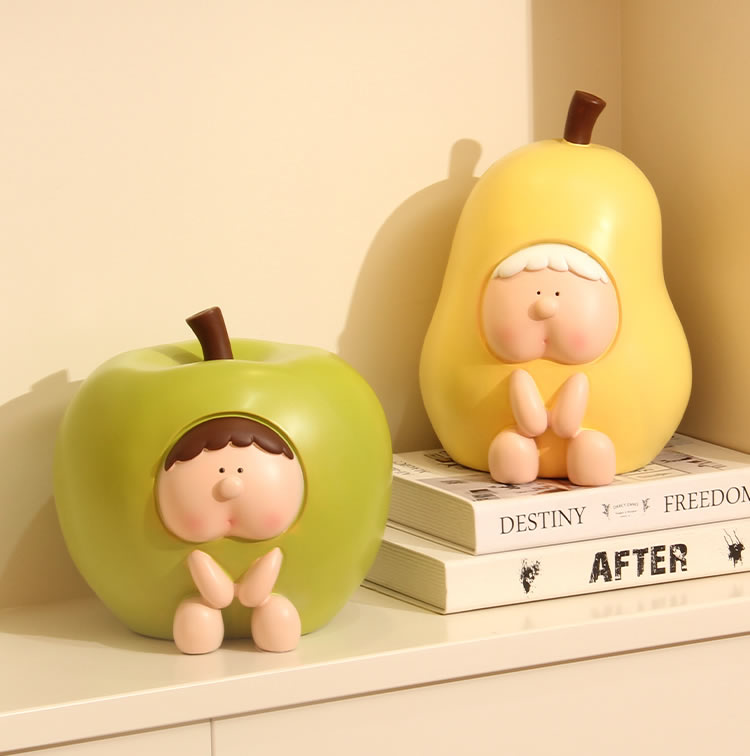 Fun Apple Pear Fruit Boy Piggy Bank
