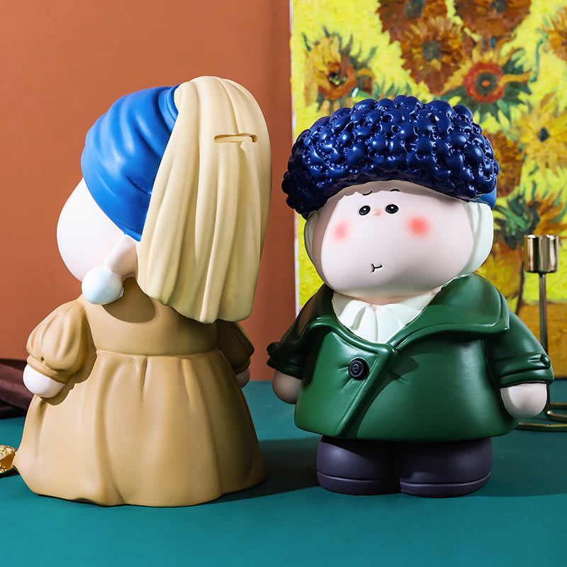 Artistic Countryside Man And Woman Piggy Bank