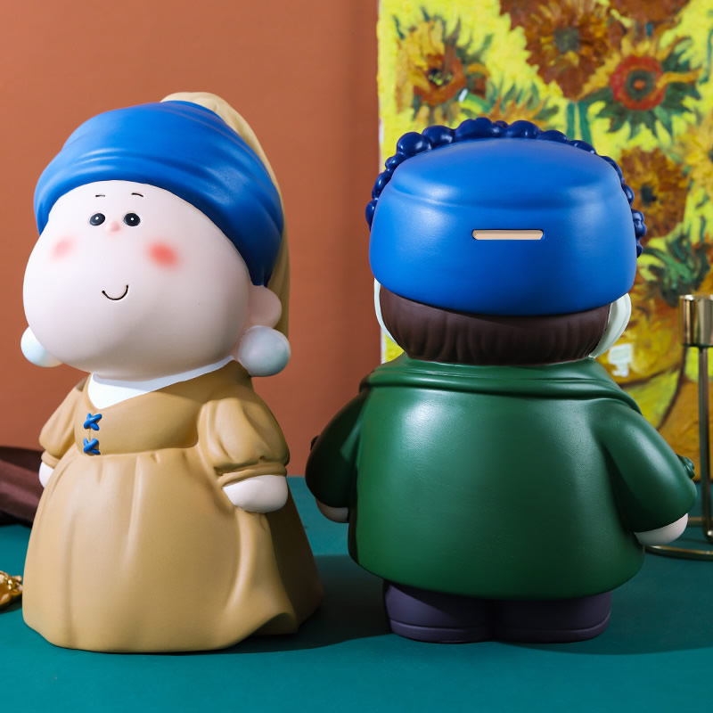 Artistic Countryside Man And Woman Piggy Bank