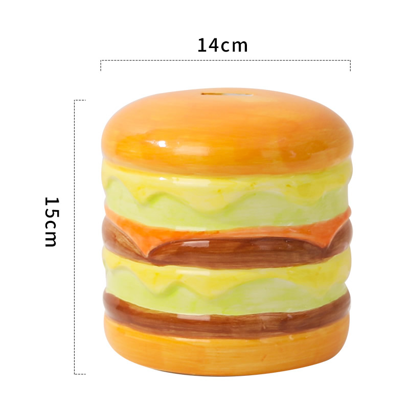 Hamburger Ceramic Piggy Bank