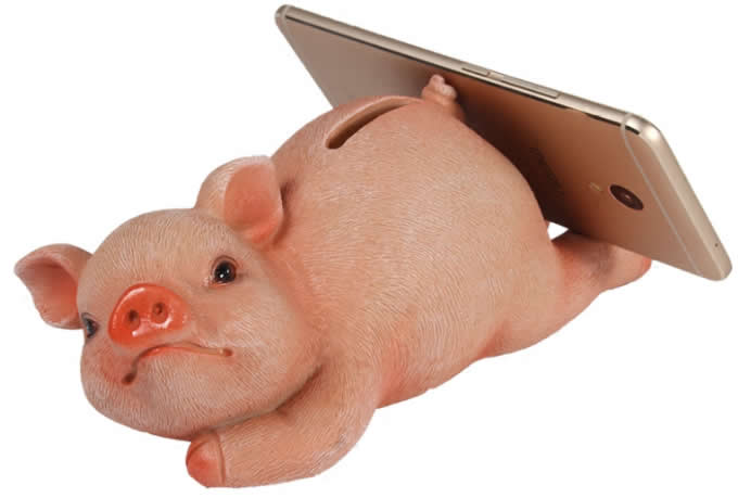 Animal Design Piggy Bank Cell Phone Stand Holder 