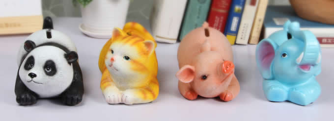 Animal Design Piggy Bank Cell Phone Stand Holder 