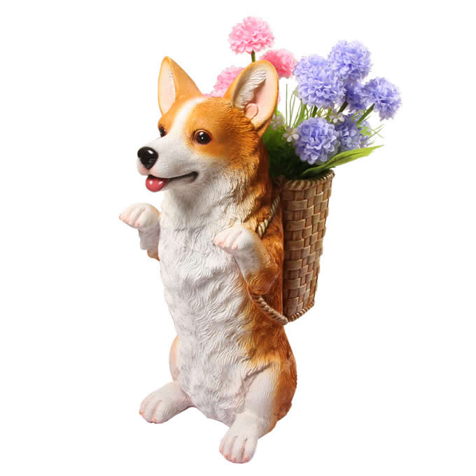 Cute Dog Resin Flower Plant Pot Succulent Planter Vase Piggy Bank