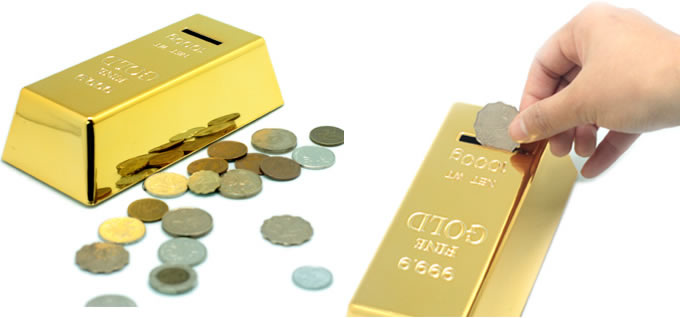 Gold Bullion Piggy Bank