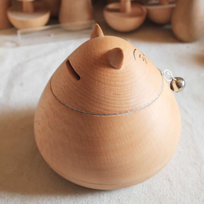 Handmade Wood Piggy Bank,Beech Wood