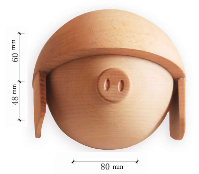 Handmade Wood Piggy Bank,Beech Wood