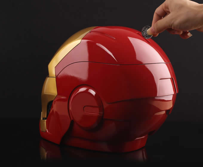 Iron Man Helmet Large Piggy Bank Black