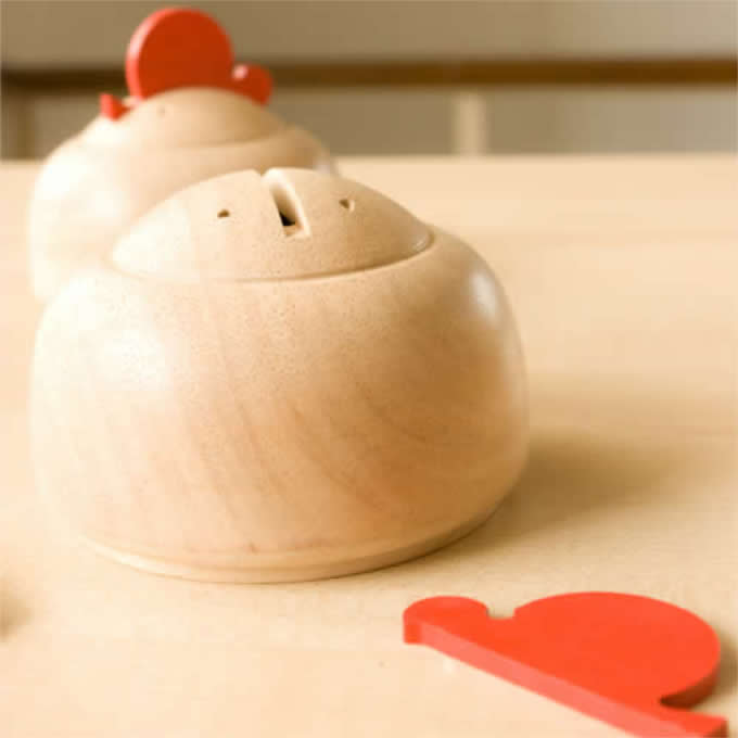 Wood Chicken Money Box Piggy Bank